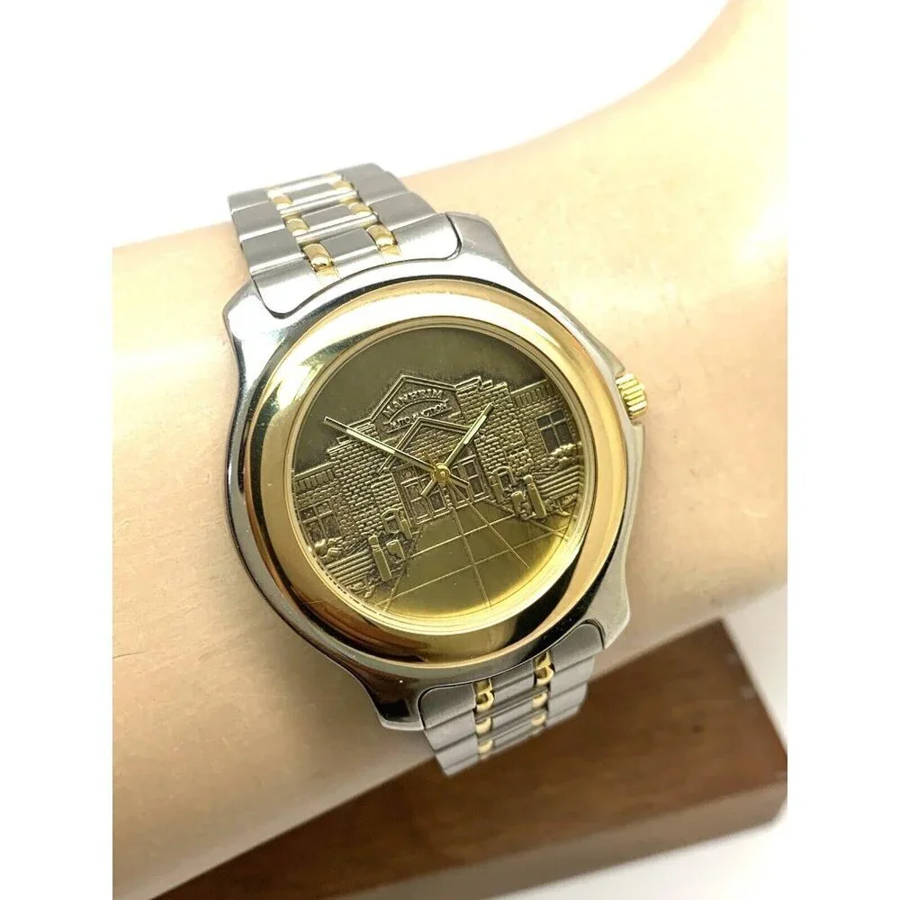 Manheim Auto Auction Men's Watch Quartz Gold Dial Two Tone Stainless Steel 40mm